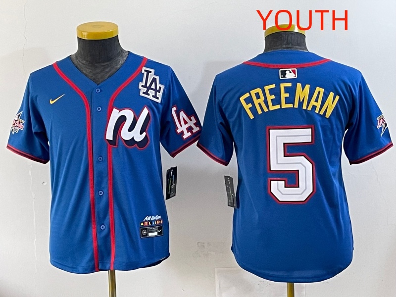 Youth 2025 Los Angeles Dodgers #5 Freeman Blue Nike 2025 MLB All Star Jersey style 002